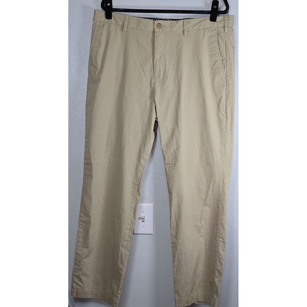 Banana Republic Aiden Chino Slim Fit Khaki Tan Cotton Twill Pants Mens 36x30